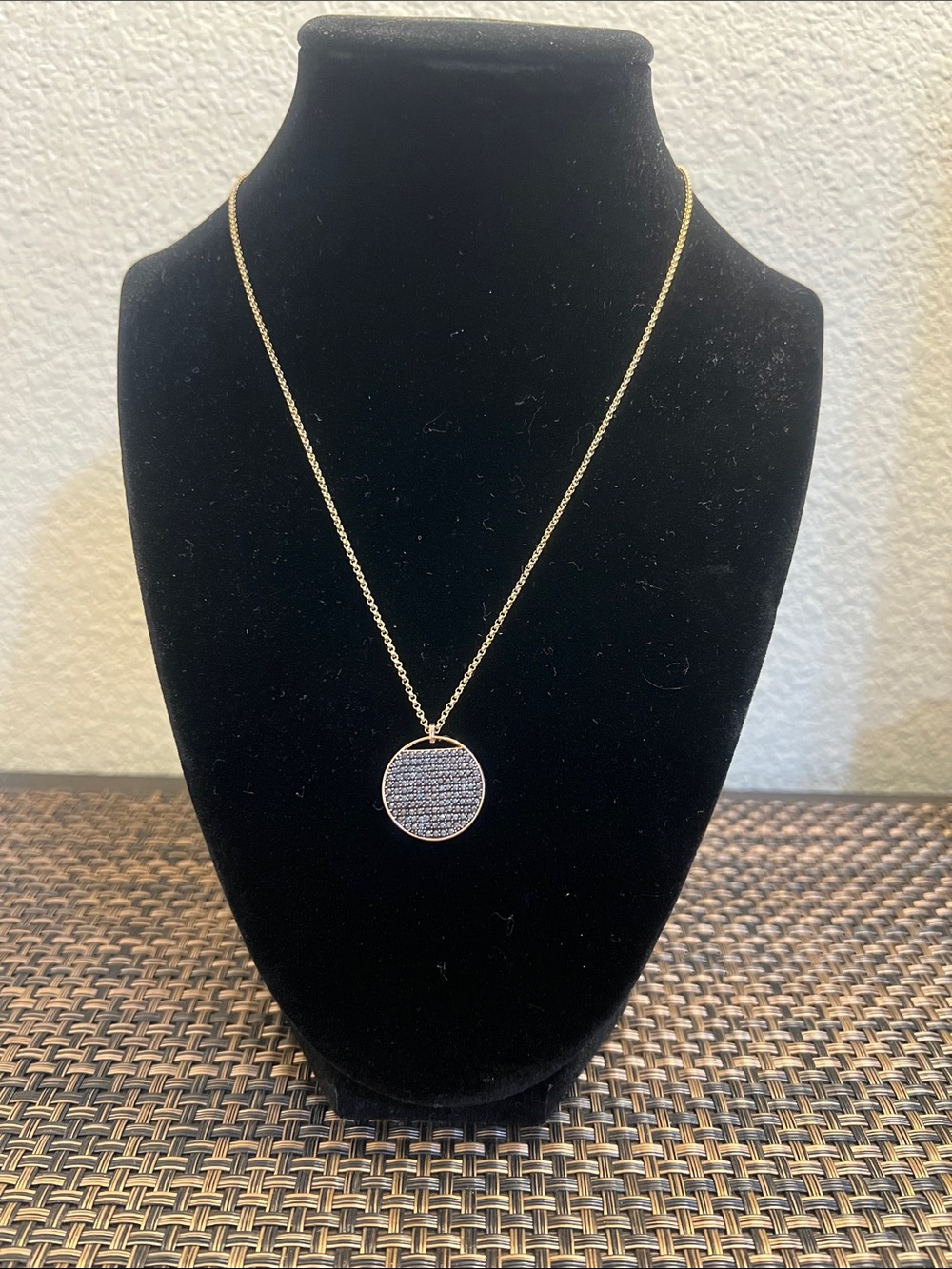 Swarovski Gold Necklace with Black Swarovski Crystals
